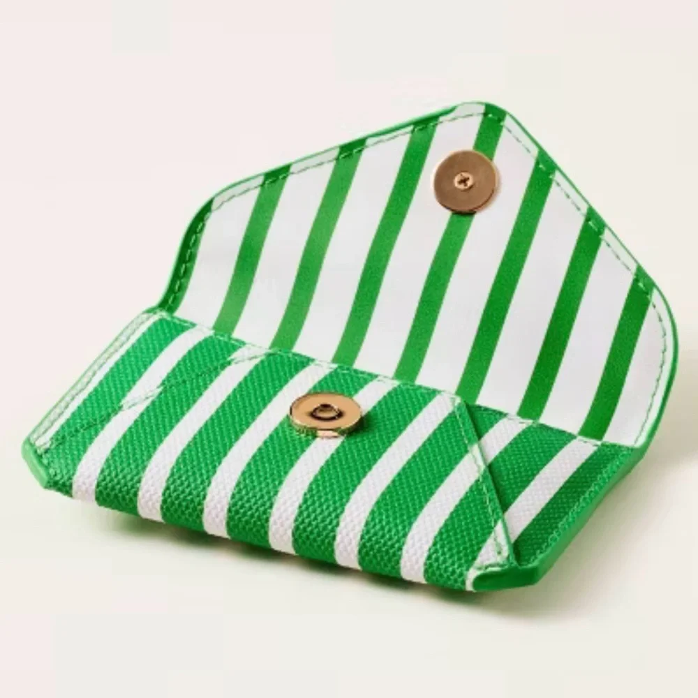 NWT Stripe Envelope Card Case - kate spade new york x Target Green/White - Picture 3 of 4